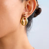 Shell Stainless Steel Geometric Earrings Electroplated Light Luxury Design For Women