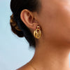 Shell Stainless Steel Geometric Earrings Electroplated Light Luxury Design For Women