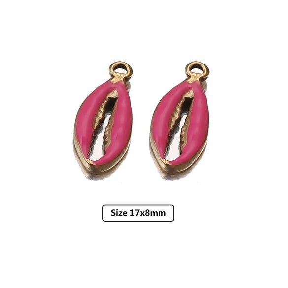Shell Stainless Steel Oil Dropping Gold Plated Conch Shell Starfish Diy Jewelry Accessories For Bracelet Earrings Pendant Handmade Small Pendant