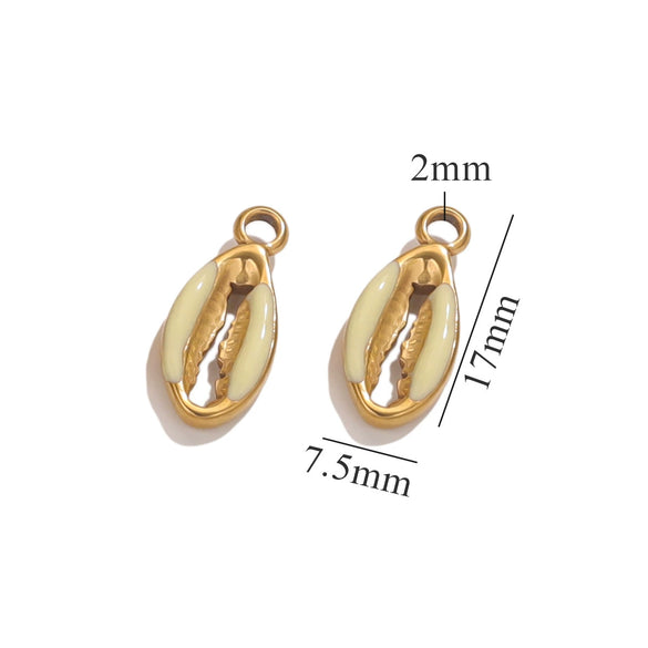 Shell Stainless Steel Oil Dropping Gold Plated Conch Shell Starfish Diy Jewelry Accessories For Bracelet Earrings Pendant Handmade Small Pendant