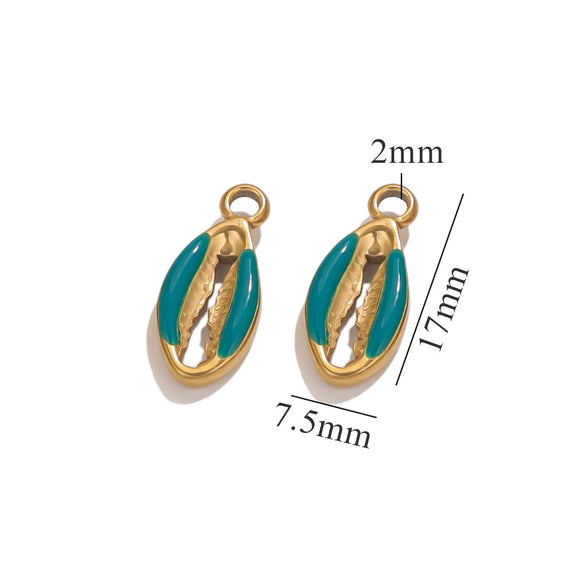 Shell Stainless Steel Oil Dropping Gold Plated Conch Shell Starfish Diy Jewelry Accessories For Bracelet Earrings Pendant Handmade Small Pendant