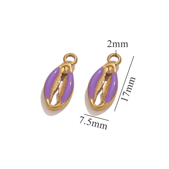 Shell Stainless Steel Oil Dropping Gold Plated Conch Shell Starfish Diy Jewelry Accessories For Bracelet Earrings Pendant Handmade Small Pendant
