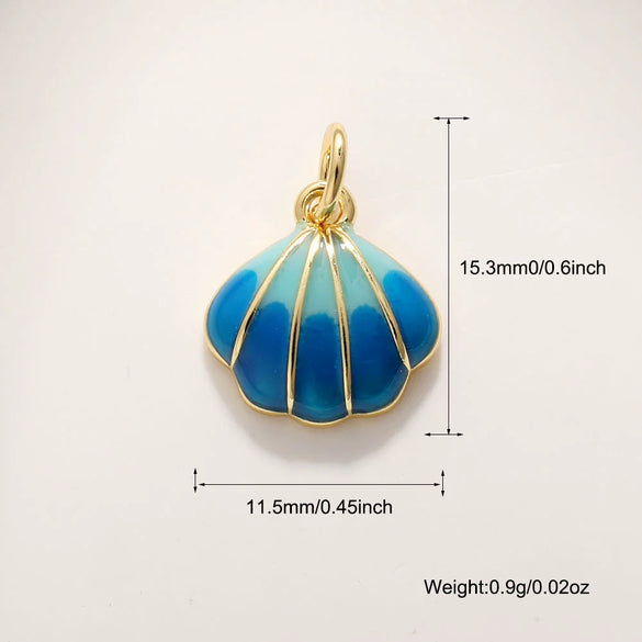 Shell Starfish Conch Animal Style Copper Jewelry Accessories Electroplated Bracelet Necklace Keychain Pendant