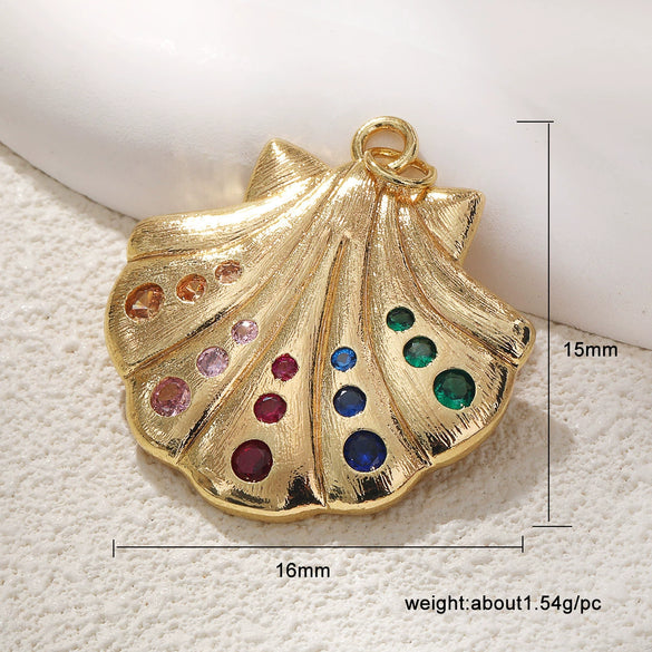 Shell Starfish Conch Animal Style Copper Jewelry Accessories Electroplated Bracelet Necklace Keychain Pendant