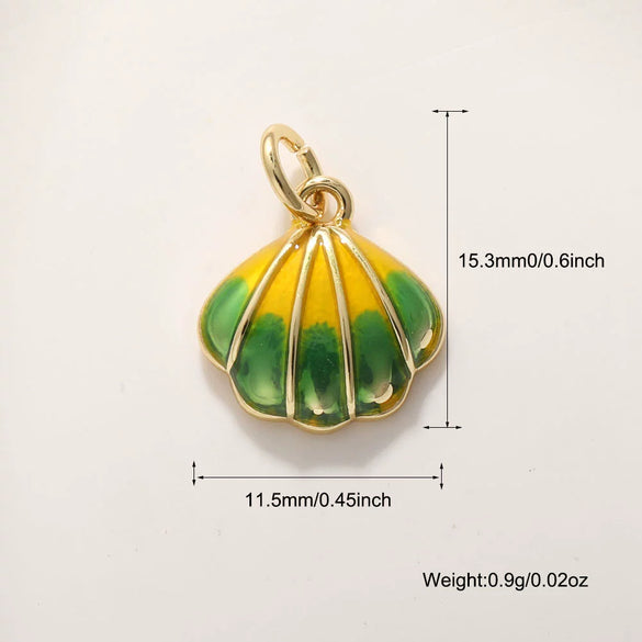 Shell Starfish Conch Animal Style Copper Jewelry Accessories Electroplated Bracelet Necklace Keychain Pendant