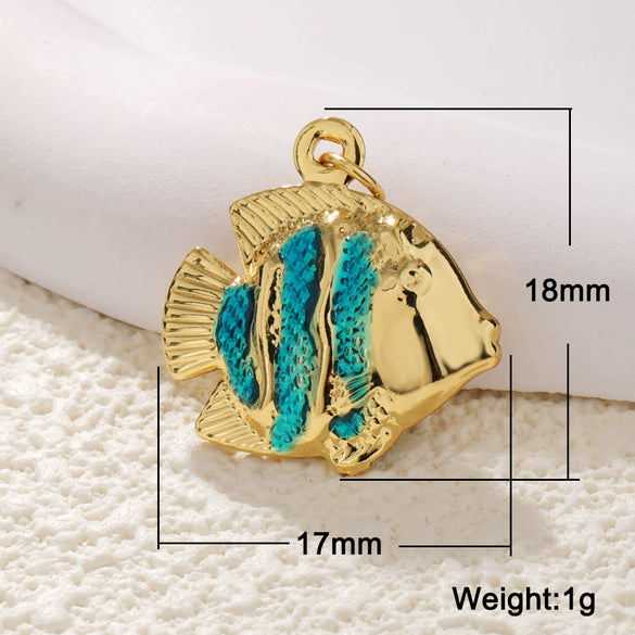 Shell Starfish Conch Animal Style Copper Jewelry Accessories Electroplated Bracelet Necklace Keychain Pendant