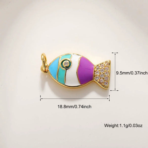 Shell Starfish Conch Animal Style Copper Jewelry Accessories Electroplated Bracelet Necklace Keychain Pendant