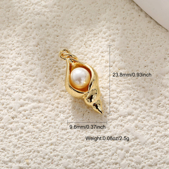 Shell Starfish Conch Animal Style Copper Jewelry Accessories Electroplated Bracelet Necklace Keychain Pendant
