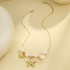 Shell Starfish Geometric Fashion Stainless Steel Necklace With Electroplating
