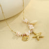 Shell Starfish Geometric Fashion Stainless Steel Necklace With Electroplating