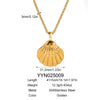 Shell Starfish Pendant Necklace Stainless Steel Ochain Necklace With Pvd Furnace Vacuum Real Gold Plating For Women Casual Minimalist Style