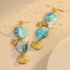 Shell Starfish Stainless Steel Tassel Pearl Pendant Earrings Jewelry Electroplating Women's Vacation Style