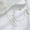 Shell String Beads Stainless Steel Chain Jewelry Set With Geometric Style And Electroplating Process