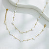 Shell String Beads Stainless Steel Chain Jewelry Set With Geometric Style And Electroplating Process