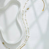 Shell String Beads Stainless Steel Chain Jewelry Set With Geometric Style And Electroplating Process