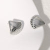 Shell Titanium Steel Stud Earrings For Women Non Fading 18K Gold Plated Simple Ins Style Stainless Steel