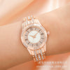 Shellfaced Diamondencrusted Women's Quartz Casual Watch With Alloy Case And Strap Round Dial