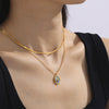 Shellfish Pendant Clavicle Necklace Titanium Steel Electroplated 18K Gold Geometric Light Luxury Women's Jewelry