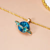 Shiny Star Planet Alloy Plating Inlay Rhinestones Women'S Pendant Necklace