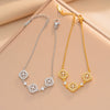 Shiny Women's Star Pattern Titanium Steel Chain Bracelet With 18K Real Gold Plated Copper Accents