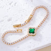 Shiny Women's Zircon Bracelet With Various Color Zircons Leaves And Geometric Patterns Sweet Style High End Design Sense Exquisite