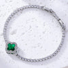 Shiny Women's Zircon Bracelet With Various Color Zircons Leaves And Geometric Patterns Sweet Style High End Design Sense Exquisite