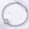 Shiny Women's Zircon Bracelet With Various Color Zircons Leaves And Geometric Patterns Sweet Style High End Design Sense Exquisite