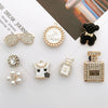 Shoe Accessories Alloy Bear Rhinestone Pearl Hanging Chain With Plants And Flowers Style Electroplating