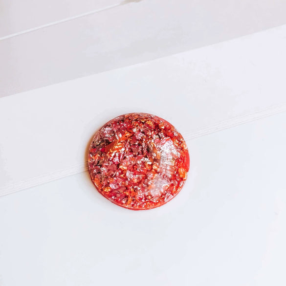 Shoe And Mobile Phone Case Accessories Acrylic Plastic Resin Round Irregular Gold Foil Glitter Dripping Oil Style