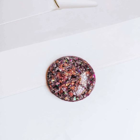 Shoe And Mobile Phone Case Accessories Acrylic Plastic Resin Round Irregular Gold Foil Glitter Dripping Oil Style