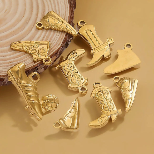 Shoes Shaped Stainless Steel Jewelry Accessories For Diy Bracelet Necklace Bag Hanging With Electroplating