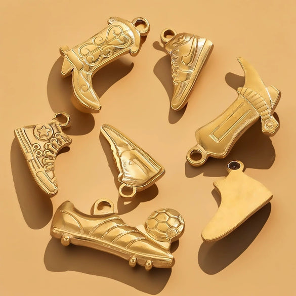 Shoes Shaped Stainless Steel Jewelry Accessories For Diy Bracelet Necklace Bag Hanging With Electroplating