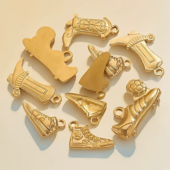 Shoes Shaped Stainless Steel Jewelry Accessories For Diy Bracelet Necklace Bag Hanging With Electroplating