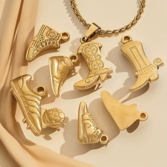 Shoes Shaped Stainless Steel Jewelry Accessories For Diy Bracelet Necklace Bag Hanging With Electroplating