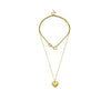 Short Clavicle Chain Multi Layer Necklace With Heart Shaped Titanium Steel Love Pendant In Cold Style