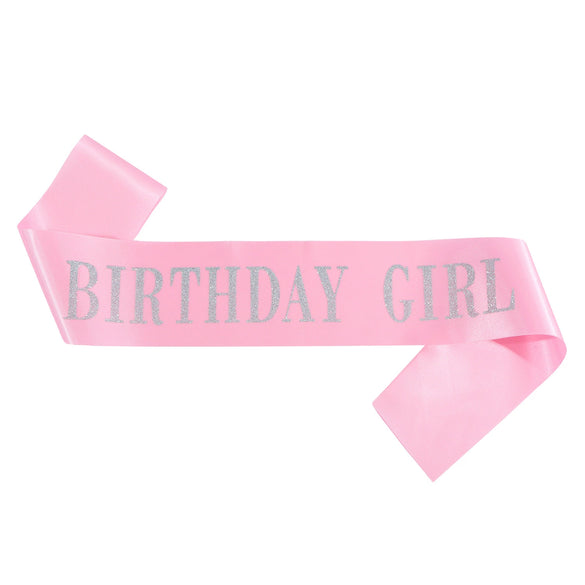 Shoulder Strap Ceremonial Belt Taffeta Fabric Sewing Pink Glitter Party Decoration
