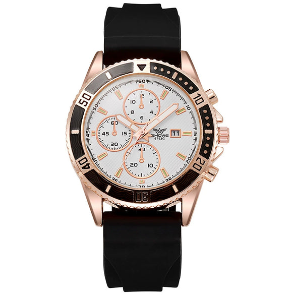 Silicone Alloy Men's Sports Quartz Watch With Round Dial And Onion Crown