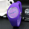 Silicone Alloy Ordinary Glass Mirror Round Dial Quartz Ultrathin Leisure Watch For Men And Women