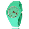 Silicone Alloy Ordinary Glass Mirror Round Dial Quartz Ultrathin Leisure Watch For Men And Women