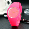 Silicone Alloy Ordinary Glass Mirror Round Dial Quartz Ultrathin Leisure Watch For Men And Women
