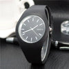 Silicone Alloy Ordinary Glass Mirror Round Dial Quartz Ultrathin Leisure Watch For Men And Women