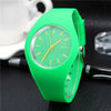 Silicone Alloy Ordinary Glass Mirror Round Dial Quartz Ultrathin Leisure Watch For Men And Women