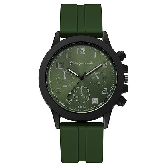 Silicone Alloy Quartz Business Watches For Men With Round Dial