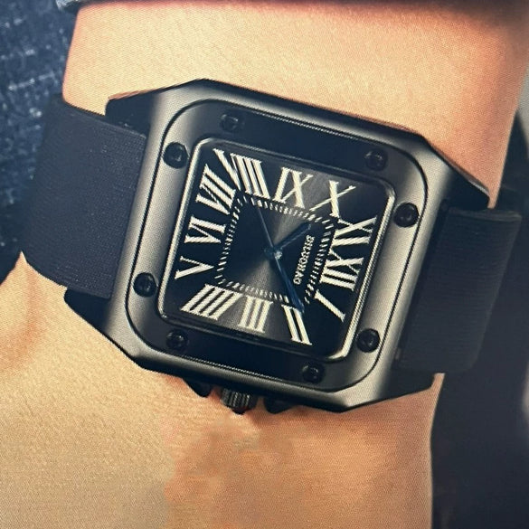 Silicone Alloy Stainless Steel Men's Square Casual Quartz Watch