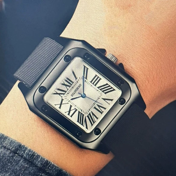Silicone Alloy Stainless Steel Men's Square Casual Quartz Watch