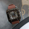 Silicone Alloy Stainless Steel Men's Square Casual Quartz Watch