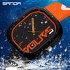 Silicone Band Square Watch For Students Waterproof Zinc Alloy Case Mineral Strengthened Glass Mirror Trendy Simple