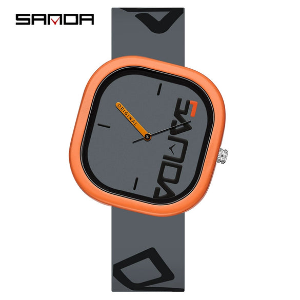 Silicone Band Square Watch For Students Waterproof Zinc Alloy Case Mineral Strengthened Glass Mirror Trendy Simple