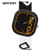Silicone Band Square Watch For Students Waterproof Zinc Alloy Case Mineral Strengthened Glass Mirror Trendy Simple