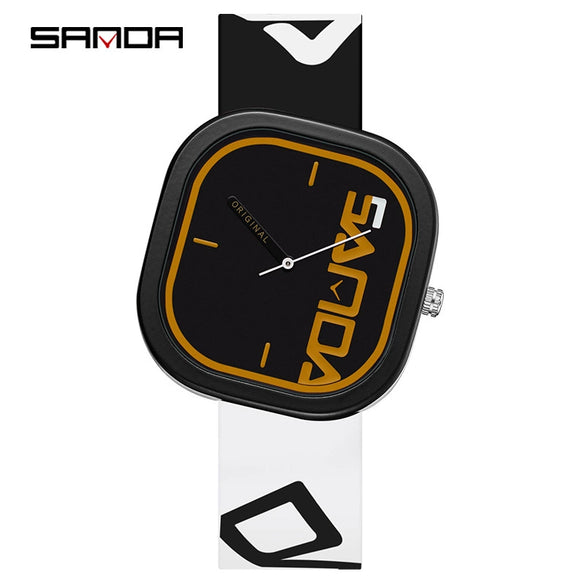 Silicone Band Square Watch For Students Waterproof Zinc Alloy Case Mineral Strengthened Glass Mirror Trendy Simple